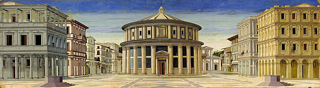 Imagen de la pala de Urbino, pintura que representa el urbanismo renacentista